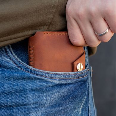 Wallet with money-clip Slim, cognac without coin box