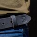 blue leather belt with gun steel buckle 110