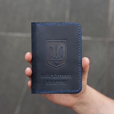 Military ID card cover with card slots dark blue