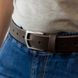 Brown leather belt with silver buckle 110