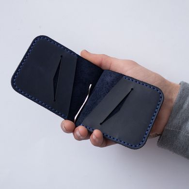 Leather money clip Prime dark blue