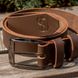 Brown leather belt with black buckle 110