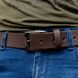 Brown leather belt with black buckle 110