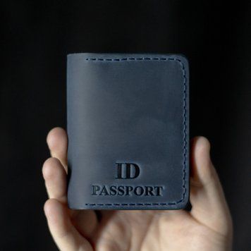 Обкладинка на ID паспорт темно-синя