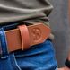 Leather belt, cognac color with silver buckle 110