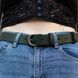 Green leather belt with black buckle 90