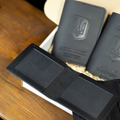 Набір обкладинок на УБД, військовий квиток, паспорт та водійських прав чорний