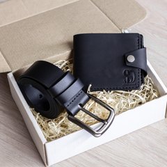 Set: wallet "Daddy" and belt black