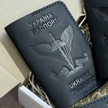 Обкладинка на паспорт ДШВ чорна