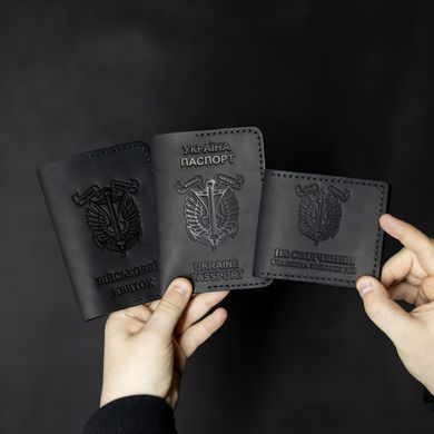 Набір обкладинок на УБД, військовий квиток та паспорт Морська піхота чорний