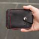 Leather money clip Blix black with red thread